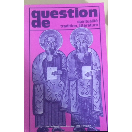 QUESTION DE spiritualité tradition littérature N°26 QUESTION DE spiritualité tradition littérature N°26