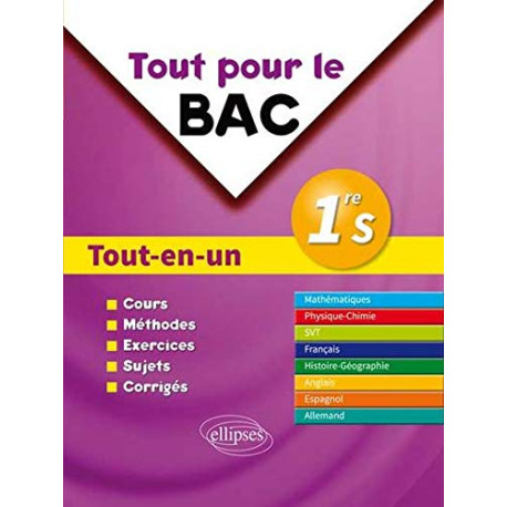 Tout pour le BAC Tout-en-Un 1re S Tout pour le BAC Tout-en-Un 1re S
