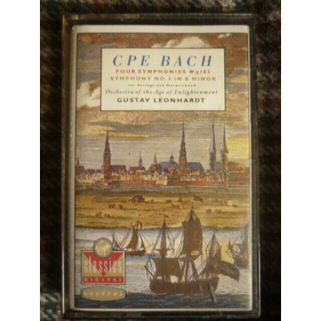 bach Four Symphonies Wq183-Gustav leonhardt Cassette Audio-Virgin... bach Four Symphonies Wq183-Gustav leonhardt Cassette Audio-Virgin...