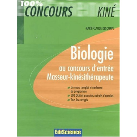 Biologie au concours d'entrée masseur-kinésithérapeute Biologie au concours d'entrée masseur-kinésithérapeute