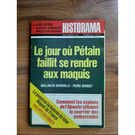 n 265 Décembre 1973 Le Jour où Pétain faillit se rendre aux maquis