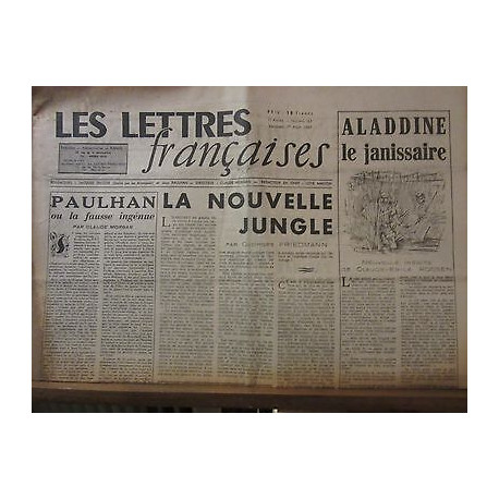 Les Lettres Françaises n167 1er Août 1947 paulhan courteline cossery
