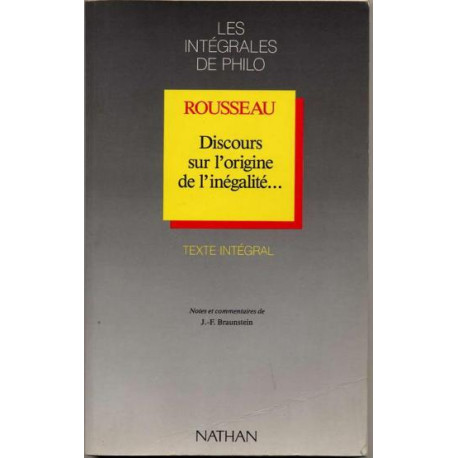 Discours sur l'origine de l'inégalité Discours sur l'origine de l'inégalité