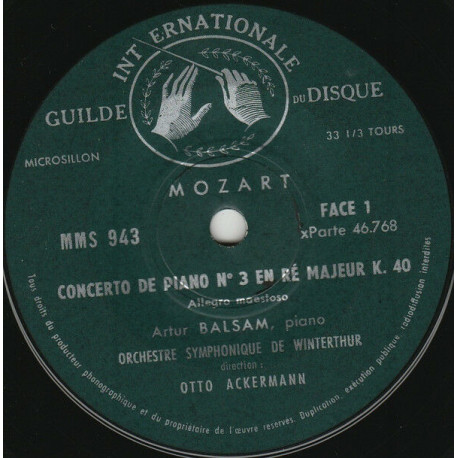 Concerto De Piano N° 3 En Ré Majeur K. 40