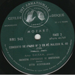 Concerto De Piano N° 3 En Ré Majeur K. 40