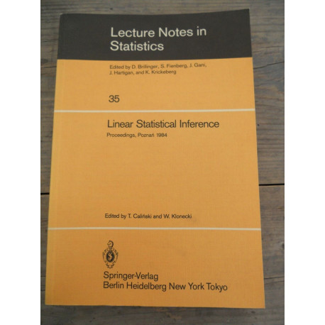 Lecture Notes in Statistics n35 Linear Statistical inference... Lecture Notes in Statistics n35 Linear Statistical inference...