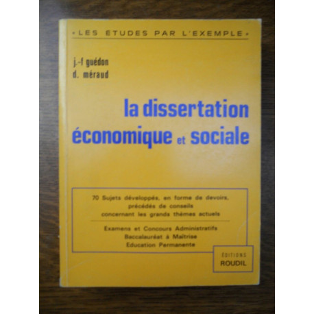 La dissertation économique et sociale