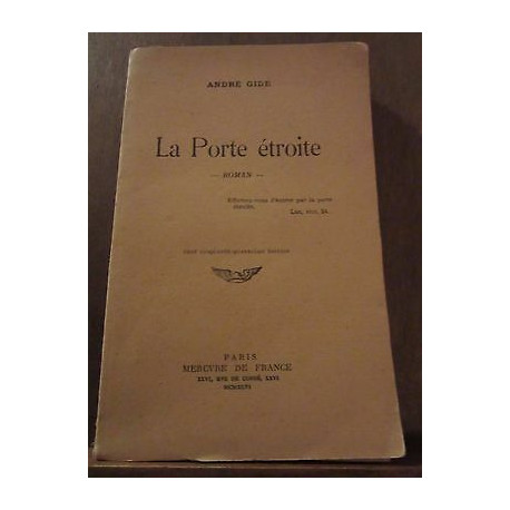 André gide La Porte étroite Mercure de France
