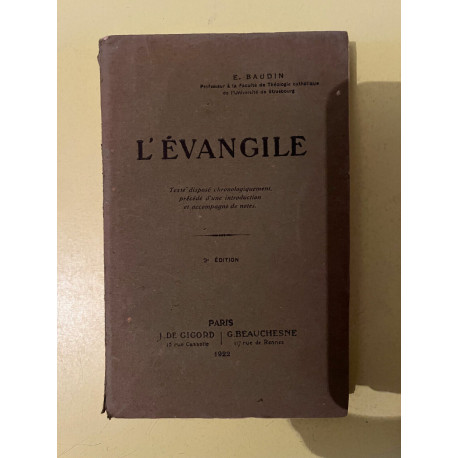 e baudin l'evangile j g Beauchesne