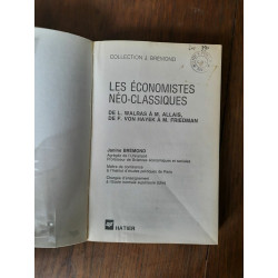 l Walras à m Allais Les économistes néo classiques hatier