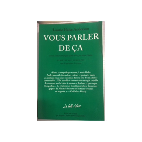 Vous parler de ça - épreuves non corrigées Vous parler de ça - épreuves non corrigées
