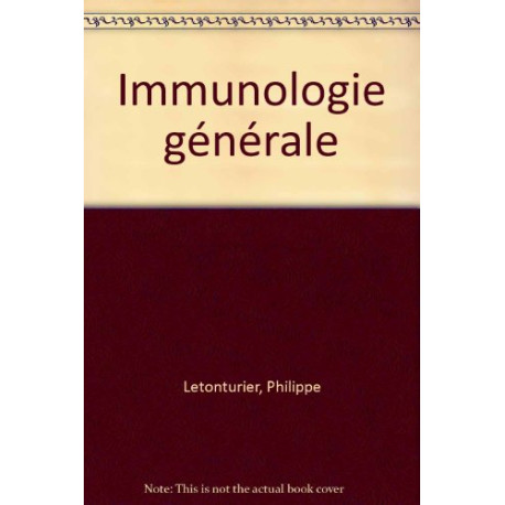 Immunologie générale Immunologie générale