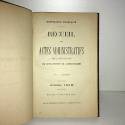 RECUEIL DES ACTES ADMINISTRATIFS DE LA PREFECTURE SAONE ET LOIRE...