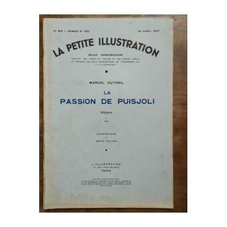 La Petite illustration Nº 819 Roman n390 24 Avril 1937