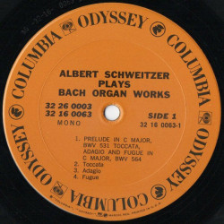 Schweitzer Plays Bach Organ Works