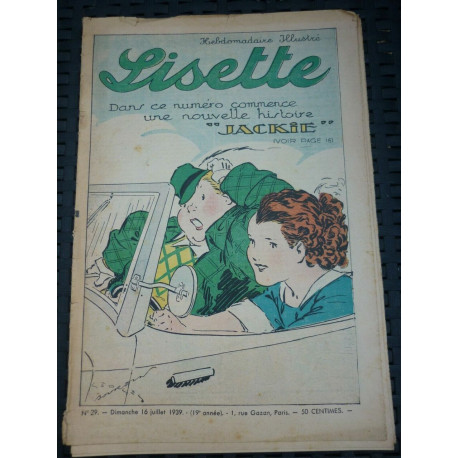 Lisette n29 19ème année Dimanche 16 Juillet 1939 Nouvelle histoire... Lisette n29 19ème année Dimanche 16 Juillet 1939 Nouvelle histoire...