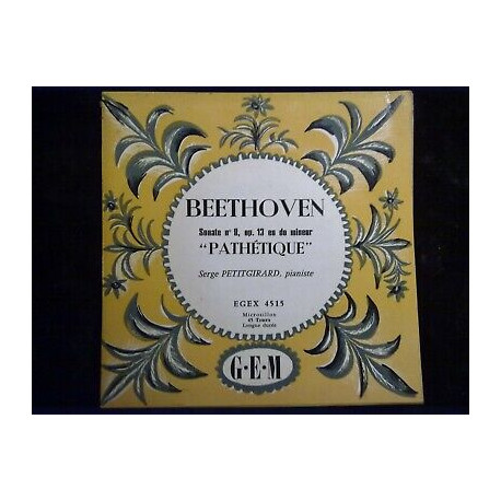 beethoven Sonate n8 op 13 pathétique-serge petitgirard 45t gem... beethoven Sonate n8 op 13 pathétique-serge petitgirard 45t gem...