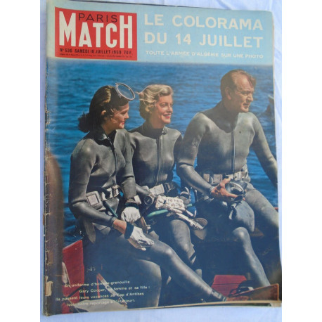 Magazine Paris Match - 536 - juillet - 1959 - Gary Cooper au Cap... Magazine Paris Match - 536 - juillet - 1959 - Gary Cooper au Cap...