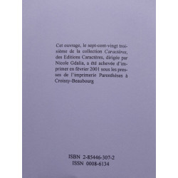Ordre initial et galerie verte Postérité ou conforté magnétique
