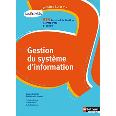 Activités 5.3 et 7.1 - Gestion du système d'information Activités 5.3 et 7.1 - Gestion du système d'information
