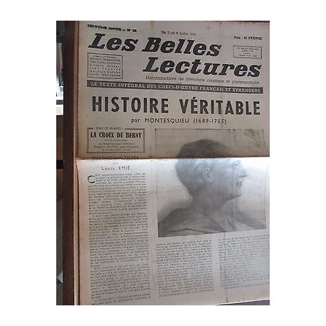 Les Belles Lectures n69 du 2 au 8 Juillet 1947 montesquieu... Les Belles Lectures n69 du 2 au 8 Juillet 1947 montesquieu...