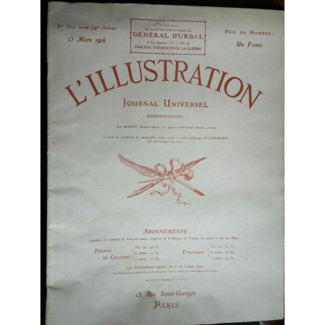 journal Universel N 3812 74 année 25 Mars 1916