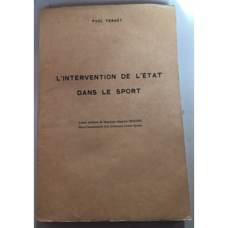 L'INTERVENTION DE L'ETAT DANS LE SPORT - LETTRE PREFACE DE MAURICE... L'INTERVENTION DE L'ETAT DANS LE SPORT - LETTRE PREFACE DE MAURICE...