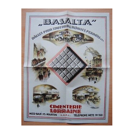Pub Dalles BASALTA pr Trottoirs CIMENTERIE LORRAINE