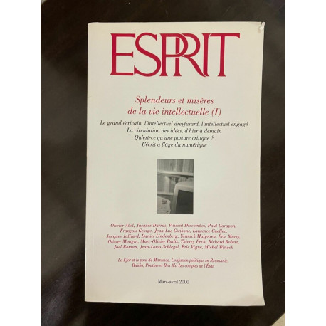 Revue Esprit mars avril 2000