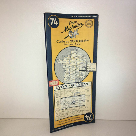 Carte du n 74 lyon geneve de 1950 2nd tirage bel état