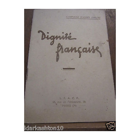 Dignité française campagne d'année 1944 1945 LFACF