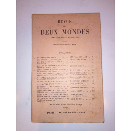 Revue des deux mondes 1 Mai 1929