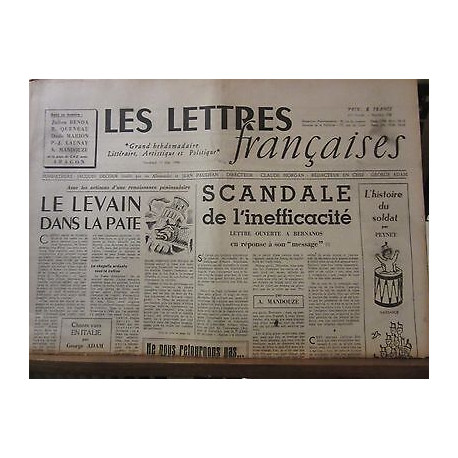 Les Lettres Françaises n108 17 mai 1946 paulhan peynet queneau benda