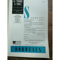 La France a Table Bordeaux Nº 75 Décembre 1958