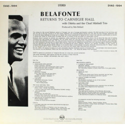 Belafonte Returns To Carnegie Hall