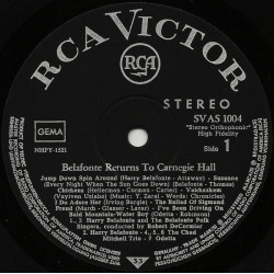 Belafonte Returns To Carnegie Hall