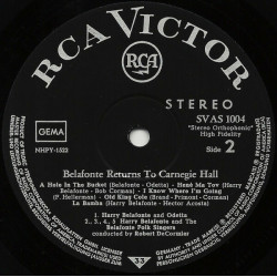 Belafonte Returns To Carnegie Hall
