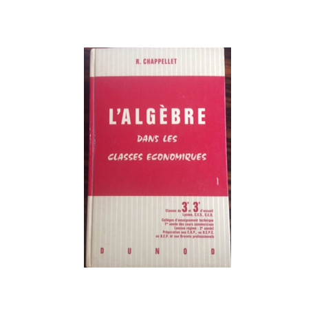 L'ALGEBRE DANS LES CLASSES ECONOMIQUES - CLASSES DE 3ème L'ALGEBRE DANS LES CLASSES ECONOMIQUES - CLASSES DE 3ème