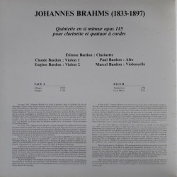 Quintette En Si Mineur Opus 115 Pour Clarinette Et Quatour À Cordes