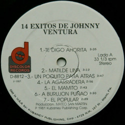 14 Éxitos De Johnny Ventura
