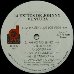 14 Éxitos De Johnny Ventura