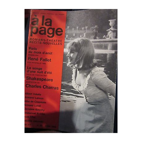 à la page romans theatre recits nouvelles