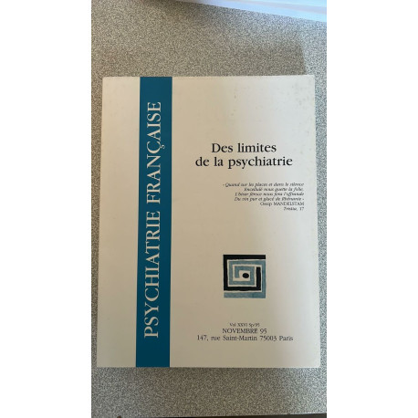Psychiatrie Francaise - Vol XXVI - N°SP - Novembre 1995 : Des... Psychiatrie Francaise - Vol XXVI - N°SP - Novembre 1995 : Des...