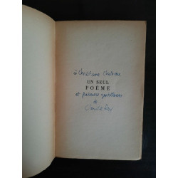 Claude Roy Une Seul Poème gallimard envoi de L'auteur