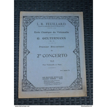 1er Mouvement du 2me Concerto en ré pour Violoncelle et Piano 1er Mouvement du 2me Concerto en ré pour Violoncelle et Piano