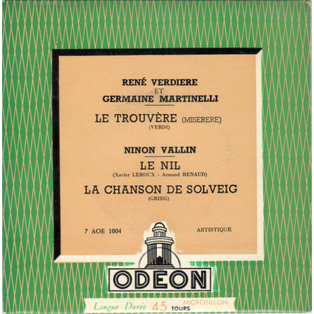 Le Trouvère / Le Nil / La Chanson De Solveig