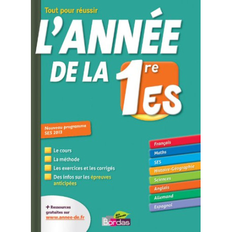L'année de la 1re ES - Toutes les matières L'année de la 1re ES - Toutes les matières