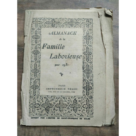 Almanach illustré de la famille Laborieuse pour 1931 téqui 1930