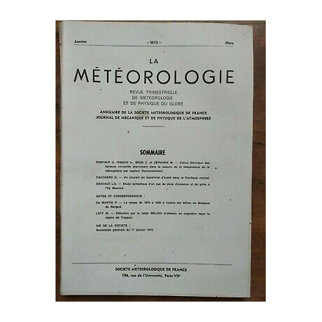 La Météorologie Janvier Mars 1972