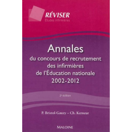 Annales du concours de recrutement des infirmières de l'Education... Annales du concours de recrutement des infirmières de l'Education...